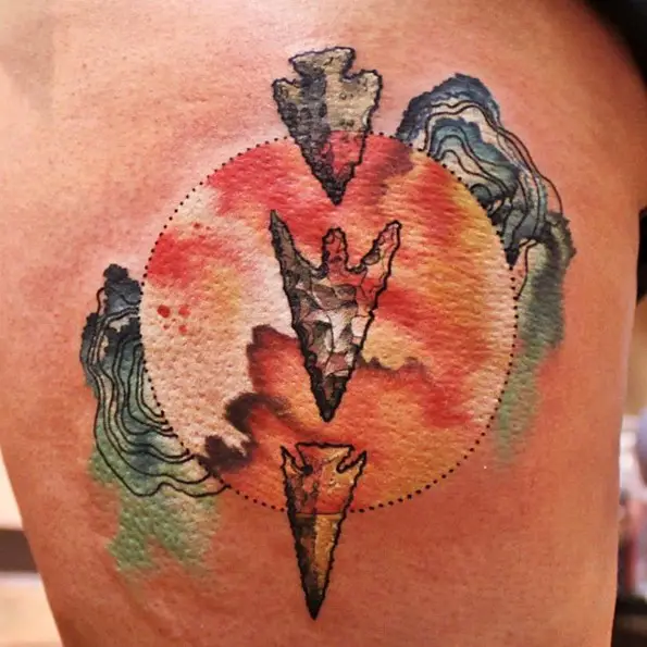 Cool arrowhead colorfull tattoo