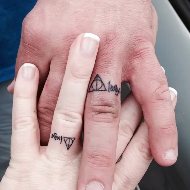 Harry potter wedding band tattoo