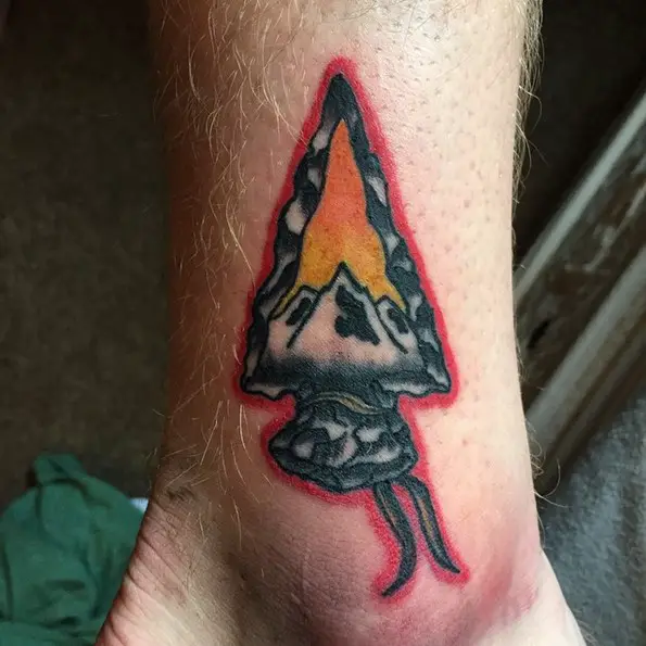 Little arrow head angkle tattoos