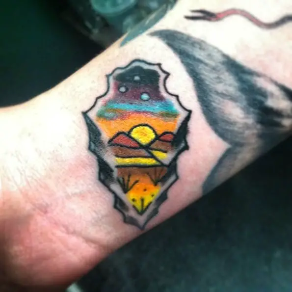 arrow head desert tattoo