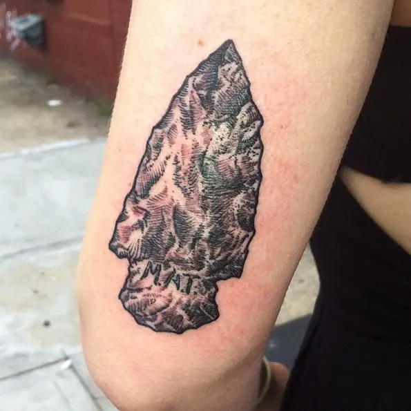 arrowhead with name tattoo