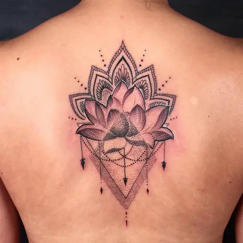 best lotus flower tattoo on back