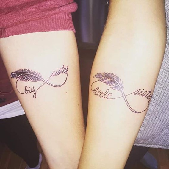big and little sister infinity tattoos