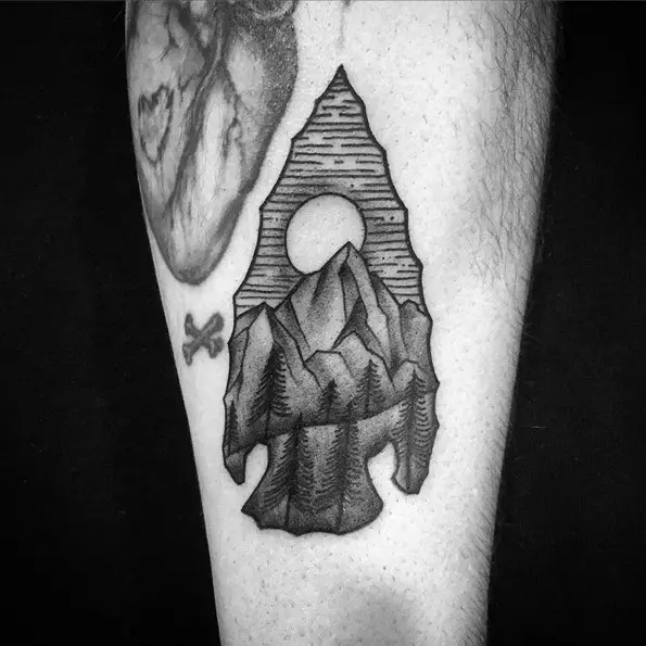 black and grey arrowhead