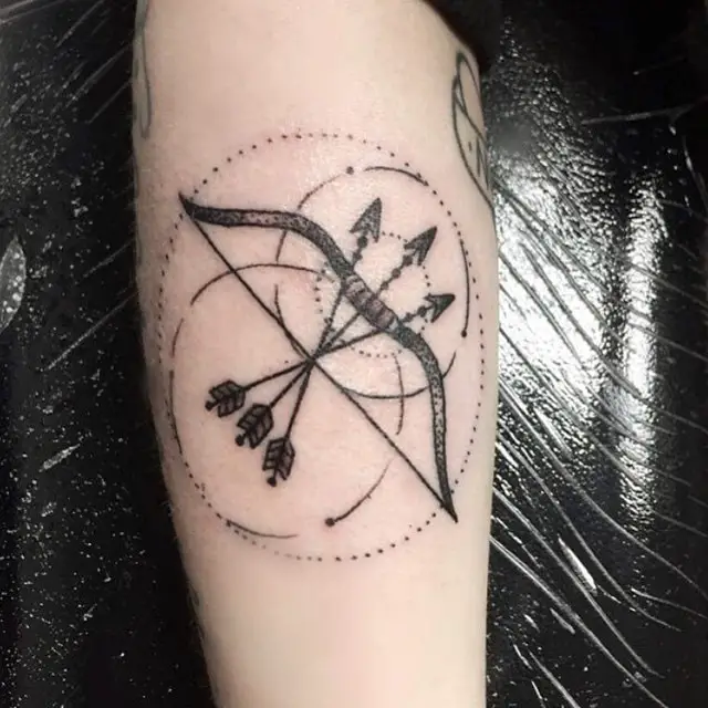 bow-and-arrow-dotwork-tattoo