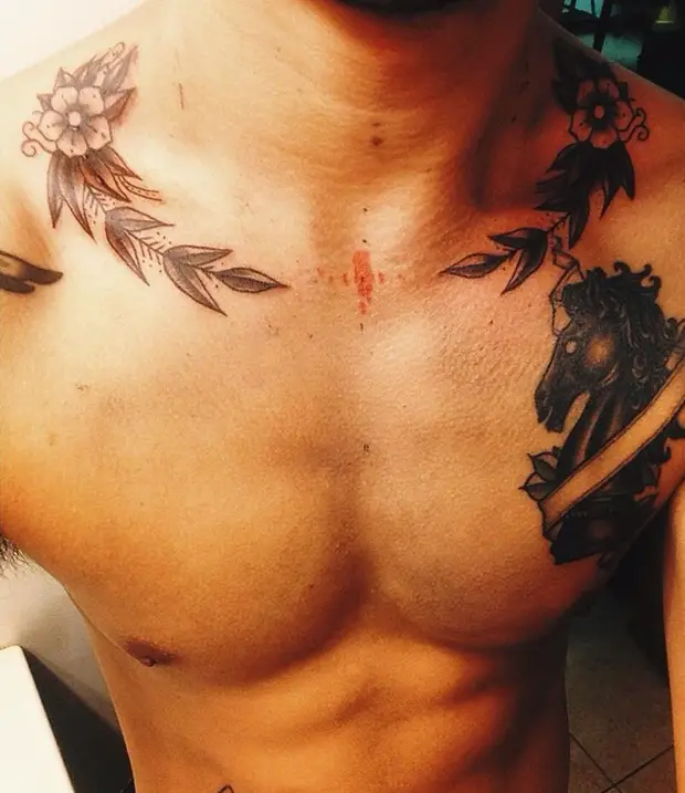 collar bone tattoo designs for guys