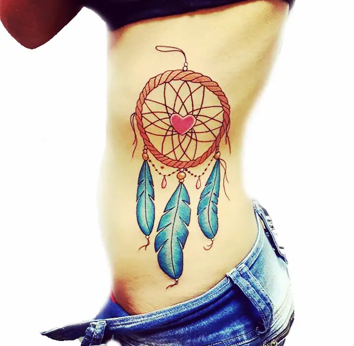 colorful dream catcher tattoo-24