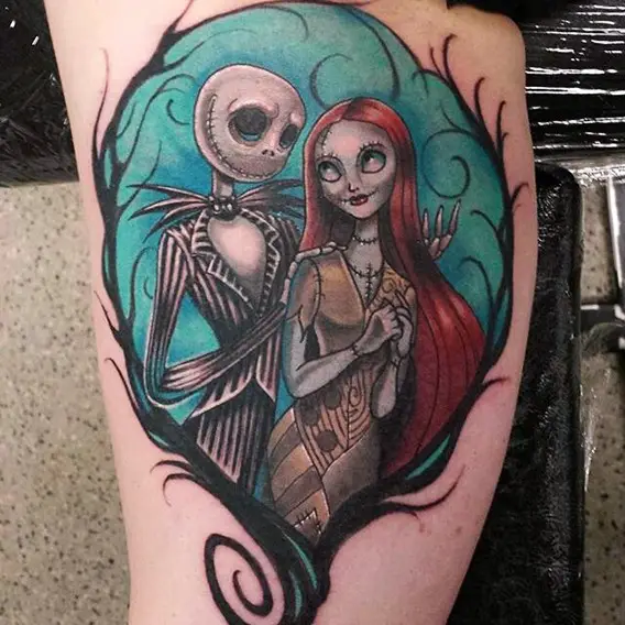 colorful nightmare before christmas tattoos