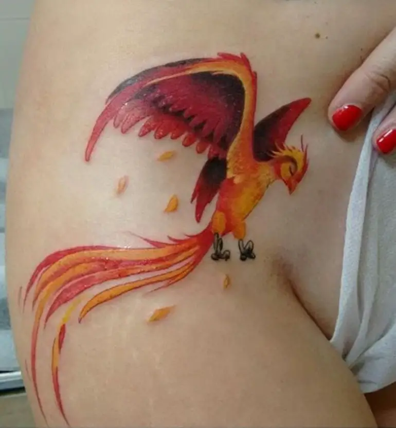 colorfull-phoenix-tattoo-for-women