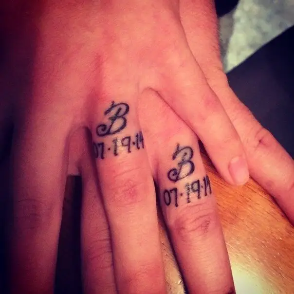 couples wedding ring tattoos