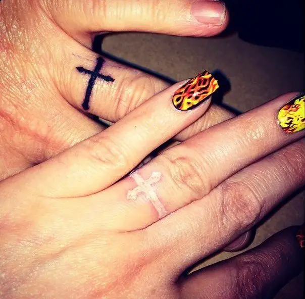 cross wedding ring tattoos