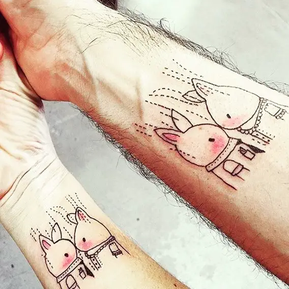 cute matching his and hers tattoos