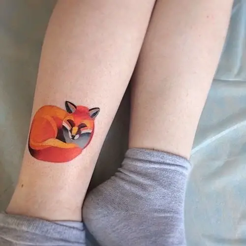cute-red-fox-tattoo-on-leg