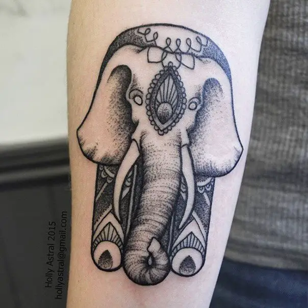 elephant hamsa tattoos