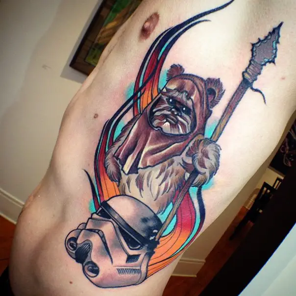 ewok star wars tattoo-1