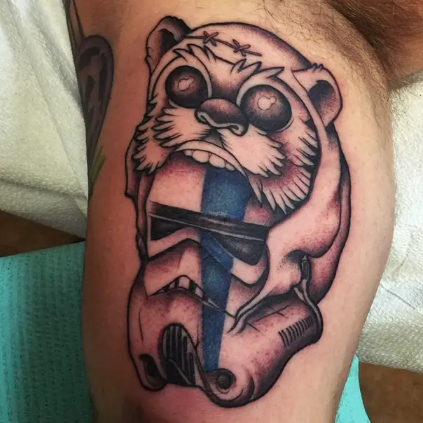 ewok star wars tattoo-10