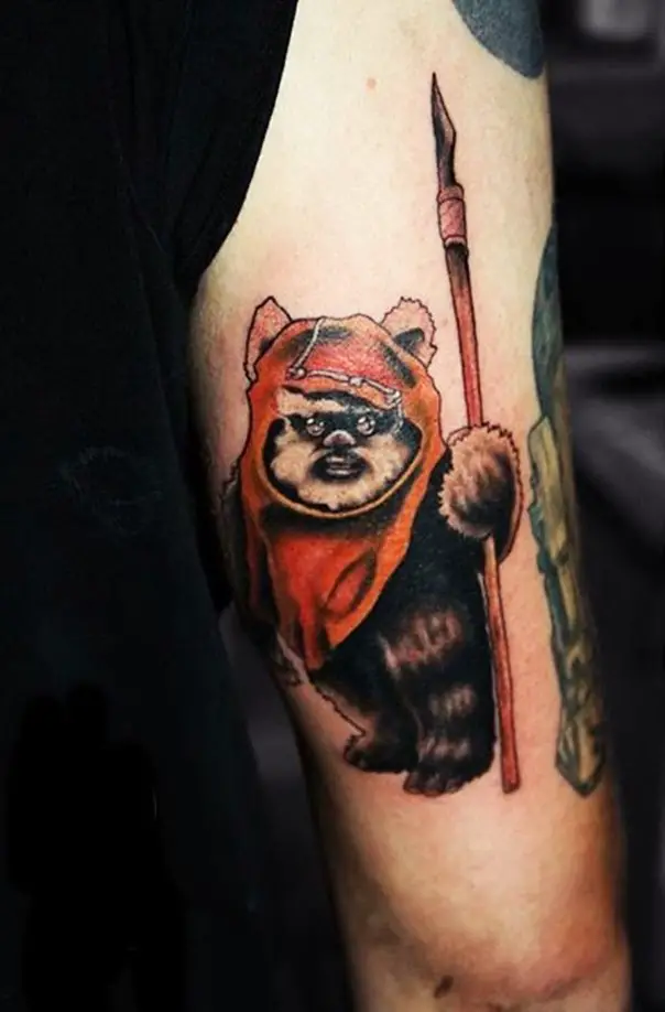 ewok star wars tattoo-13