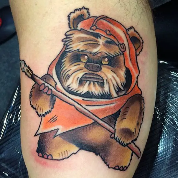 ewok star wars tattoo-14