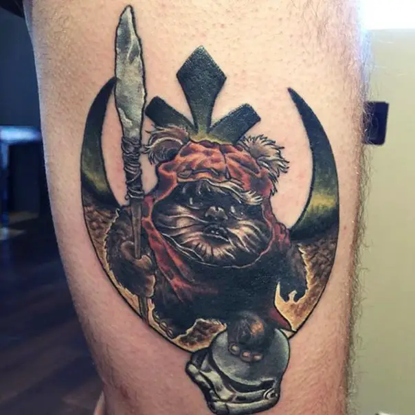 ewok star wars tattoo-16
