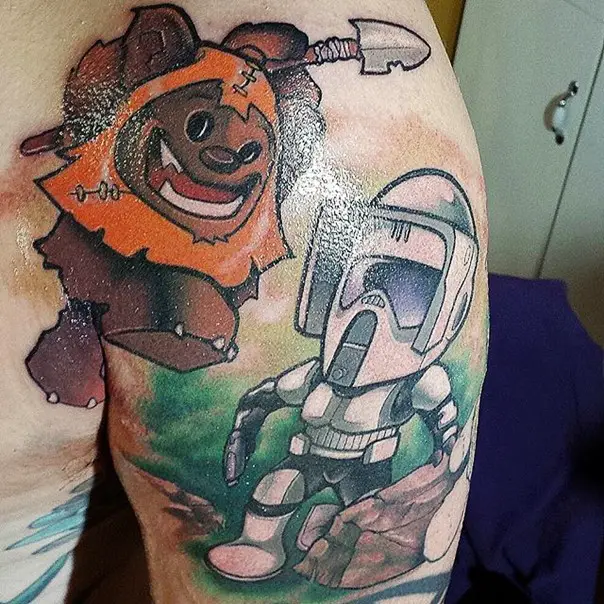 ewok star wars tattoo-18