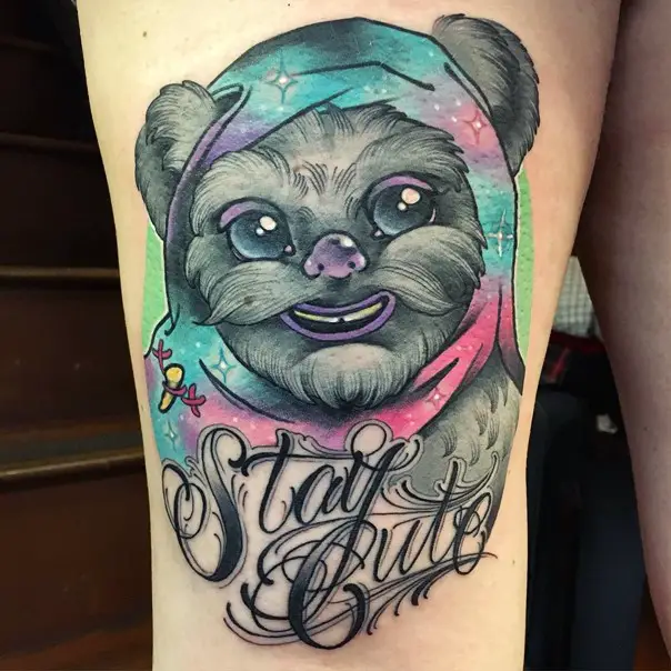 ewok star wars tattoo-19