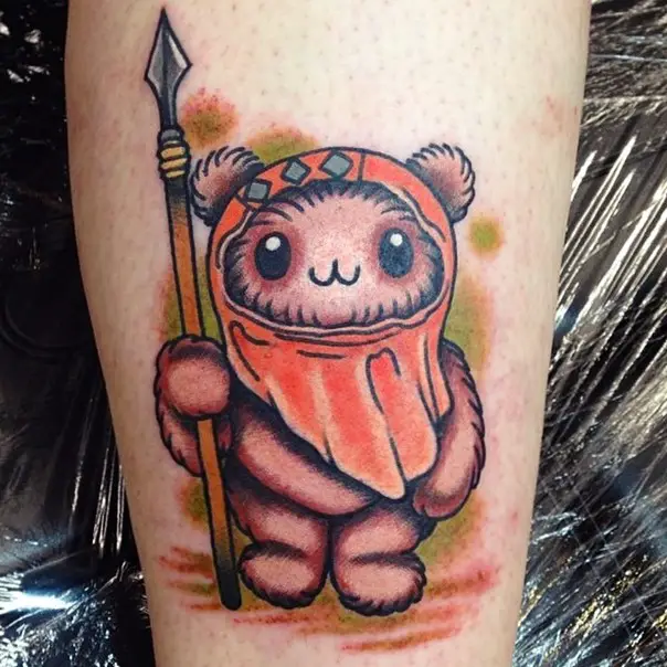 ewok star wars tattoo-2