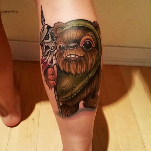 ewok star wars tattoo-22