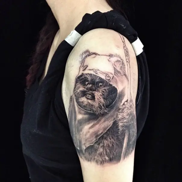 ewok star wars tattoo-23