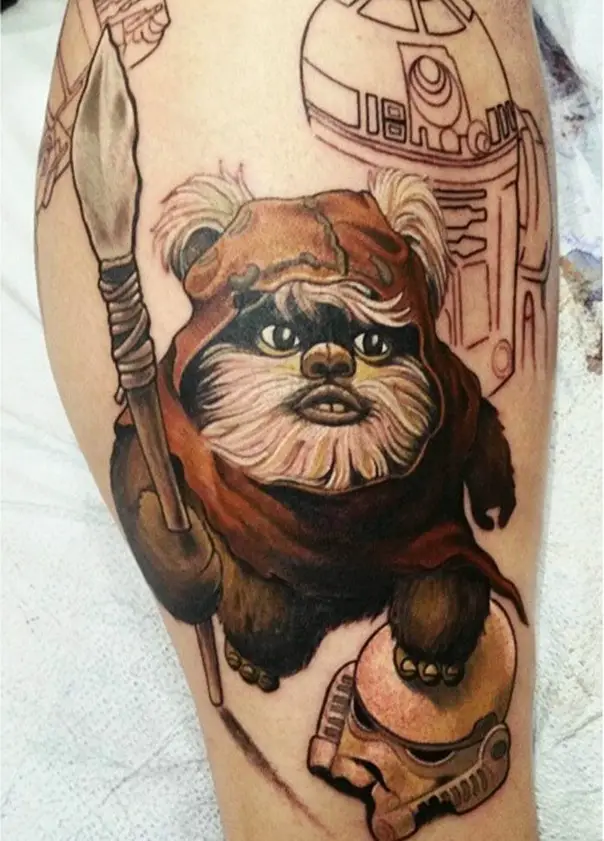 ewok star wars tattoo-4