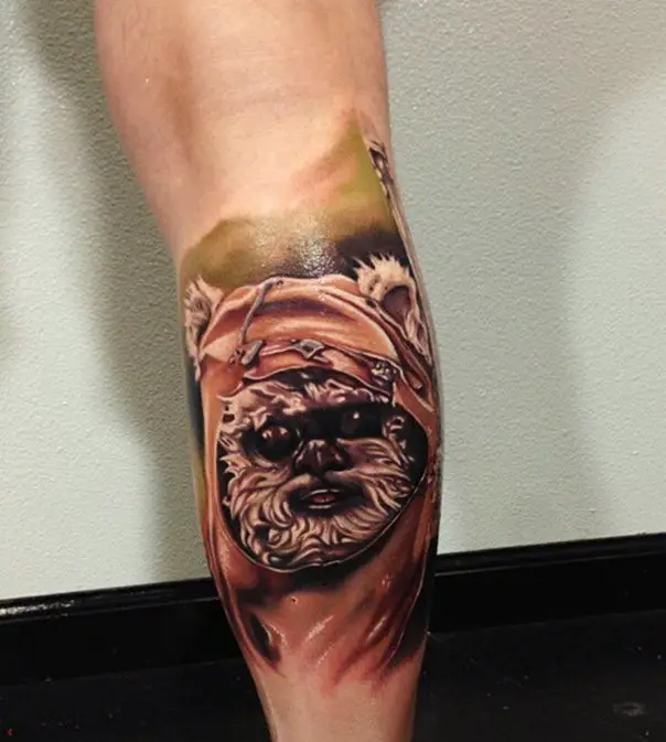 ewok star wars tattoo-6