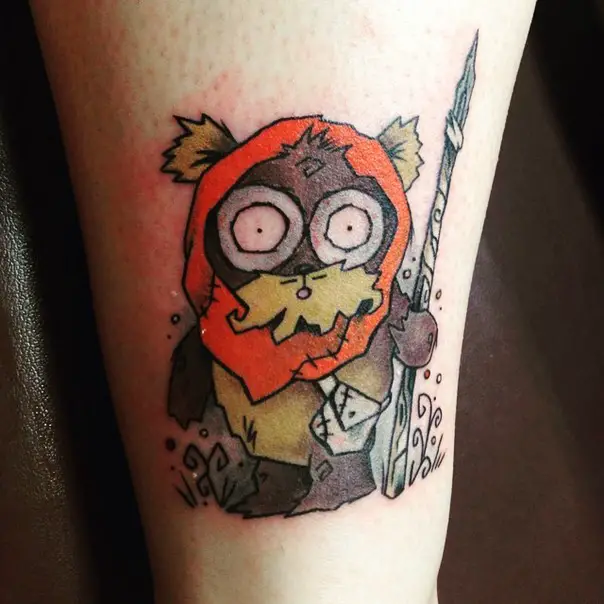 ewok star wars tattoo-8