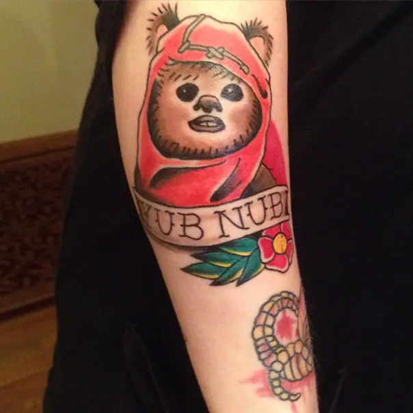 ewok star wars tattoo-9