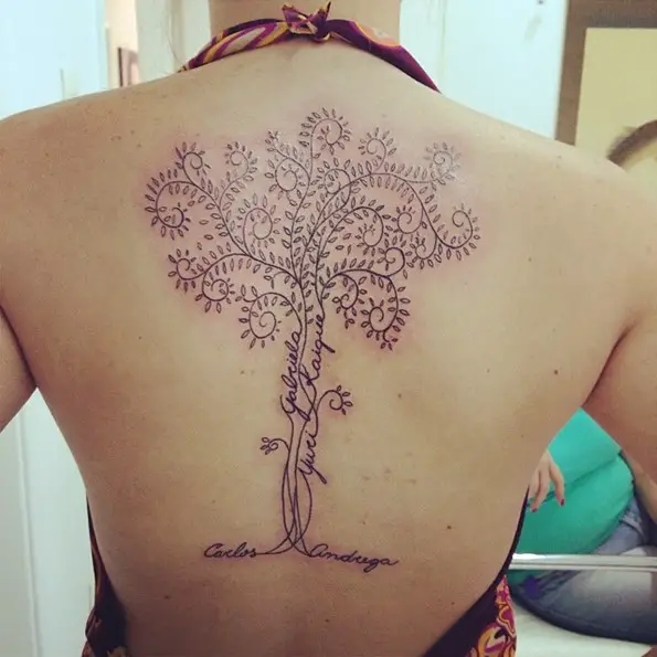 family tree tattoo on back