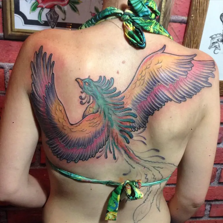 freehand-color-phoenix-tattoo-placement-on-back
