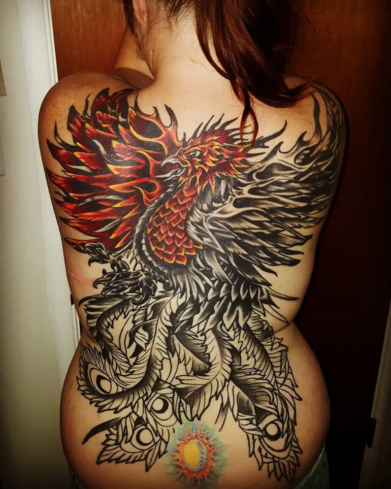 full-back-red-black-phoenix-tattoo-designs