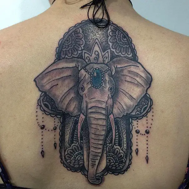 hamsa hand elephant tattoo