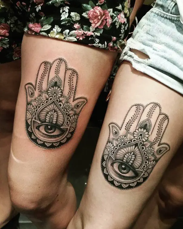 hamsa hand tattoo for sisters