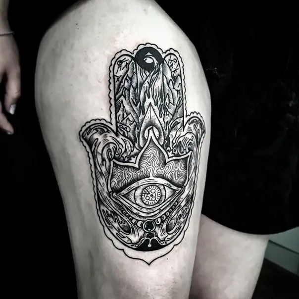 63 Dainty Hamsa Hand Tattoo to Protect Yourself From the Evil Eye