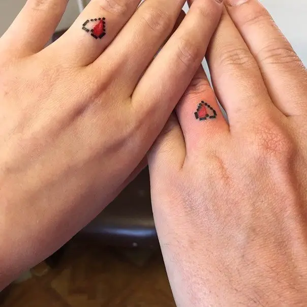 heart wedding ring tattoos