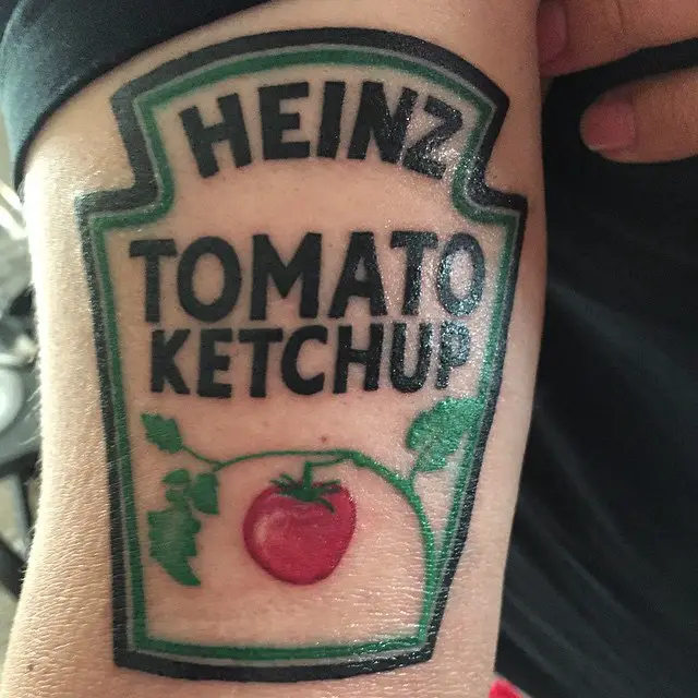heinz tomato ketchup bottle tattoo