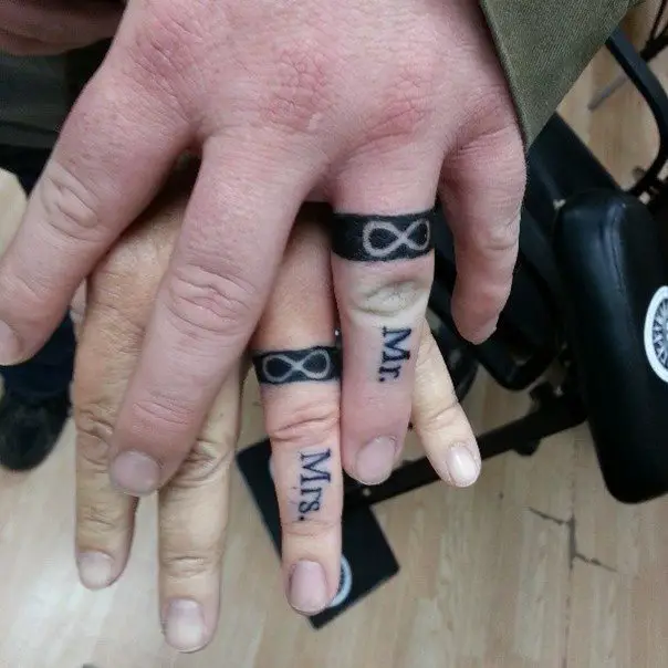 his and her wedding ring tattoos