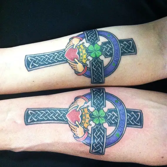 his and hers matching celtic knots irish tattoos