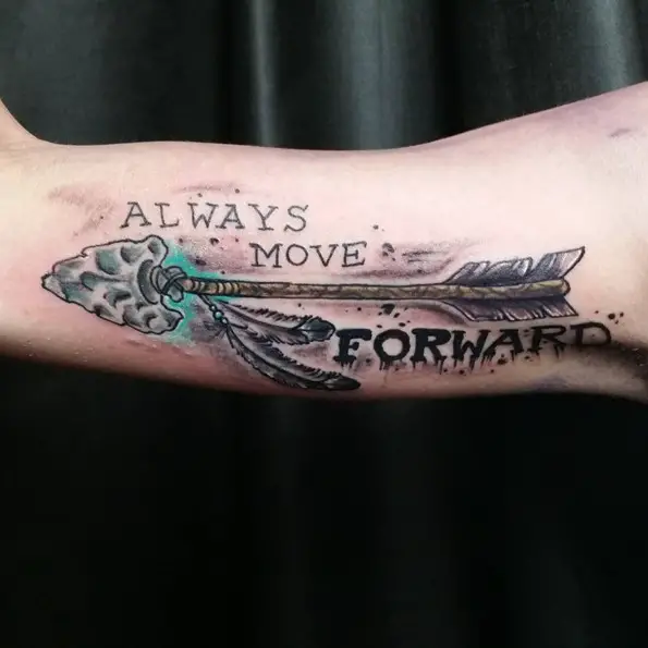 indian arrowhead tattoo always move forward