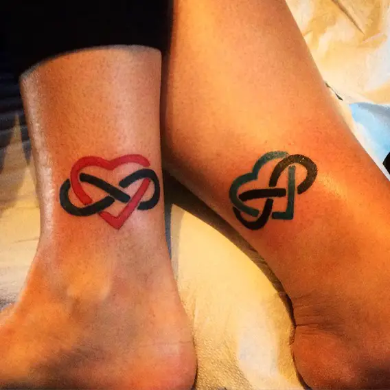 infinity and love symbol tattoo for sisters