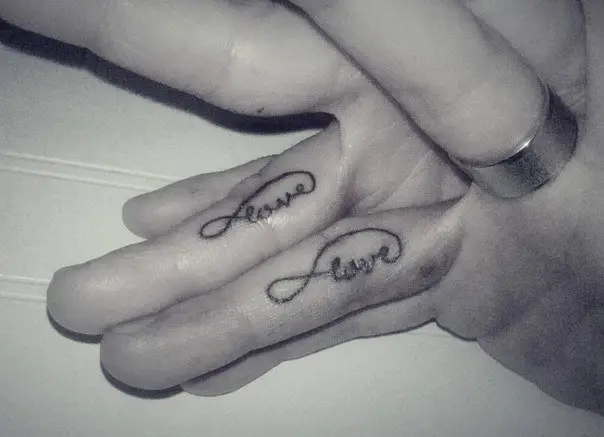 infinity love wedding band tattoo