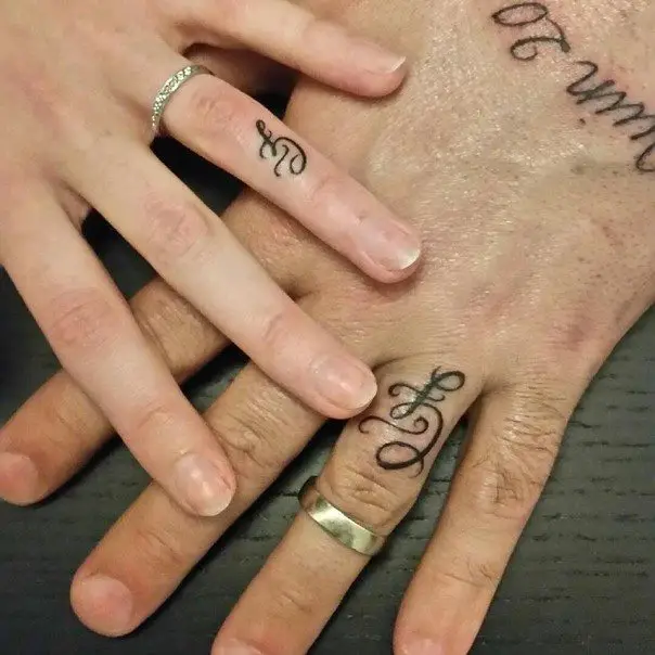 initial wedding ring tattoos