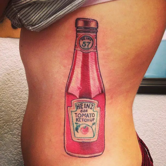 ketchup bottle tattoos ribs