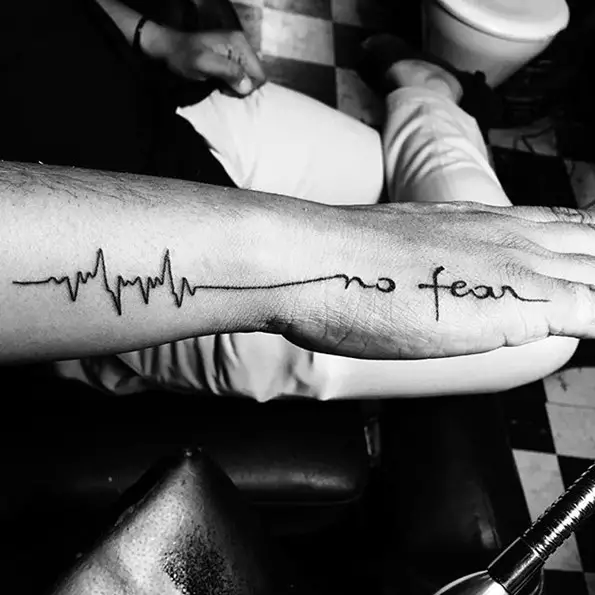 lifeline tattoo with fear words