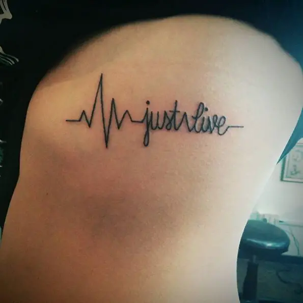 lifeline tattoo with just live words on ribs