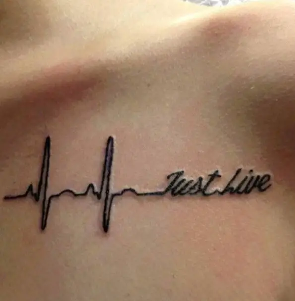 lifeline tattoo with just live words